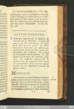 Lettre Douzieme.