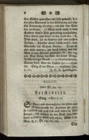CCCCV. Ueber Ps. 94, 19. Leichentext.