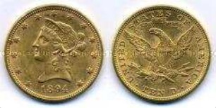 10 Dollar, Goldmünze