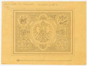 Silberstickerei für die Wiener Ausstellung 1872 aus dem Atelier Bessert-Nettelbeck, Berlin: Ornamentik