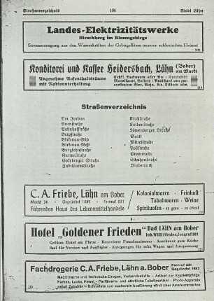 Straßenverzeichnis