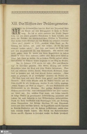 XIII. Die Mission der Brüdergemeine