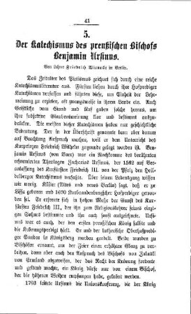 Der Katechismus des preußischen Bischofs Benjamin Ursinus