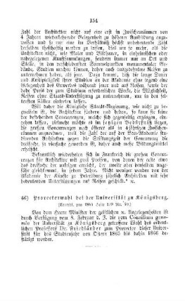 Prorectorwahl bei der Universität zu Königsberg : [II. Akademien und Universitäten]