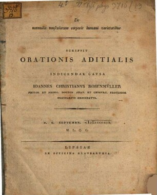 De nonnullis musculorum corporis humani varietatibus
