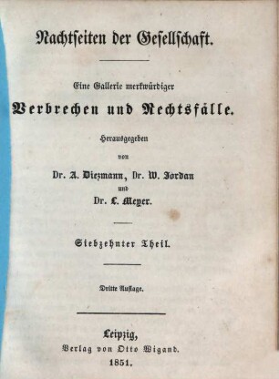 Nachtseiten der Gesellschaft : eine Gallerie merkwürdiger Verbrechen und Rechtsfälle, 17