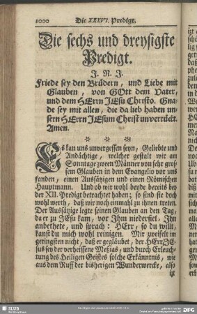 Die sechs und dreysigste Predigt