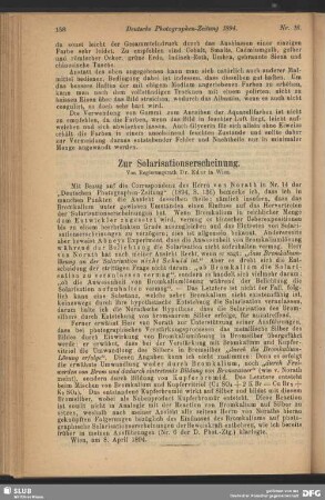 Zur Solarisationserscheinung