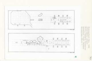 Architektur Archiv (Diplomarbeit bei Bernhard Hermkes): Grundrisse Untergeschoss und Erdgeschoss 1:200