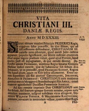 Vita Christiani III. Daniae Et Norvegiae Regis Gloriosissimi, Olima Joanne Isacio Pontano Conscripta