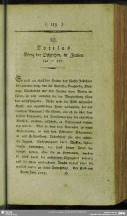 III. Totilas König der Ostgothen, in Italien. 541 - 554.