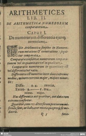 Liber II. De Arithmetica Numerorum comparatorum