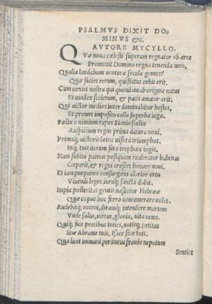 Psalmus Dixit Dominvs [et]c. Avtore Mycyllo.