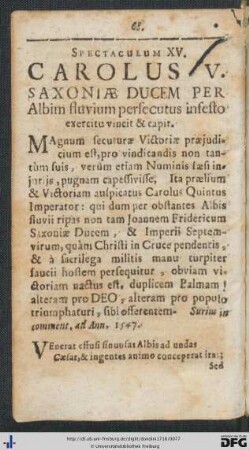 Spectaculum XV.