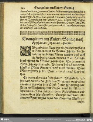 Evangelium am Andern Sontag nach Epiphanias, Johan. am 2. Capitul