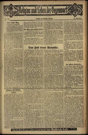 Vierte Ausgabe vom Sonntag, den 25. November 1934.