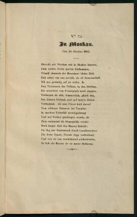 Nro. 75. In Moskau. Den 18. Oktober 1812.