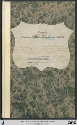Antiqua academiae eberhardinae caroli tuwingensis statuta (Statutenbuch der Universität Tübingen): Statuten