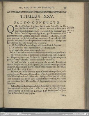 Titulus XXV. De Salvo Conductu