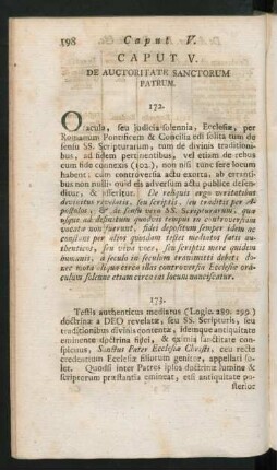 Caput V. De Auctoritate Sanctorum Patrum