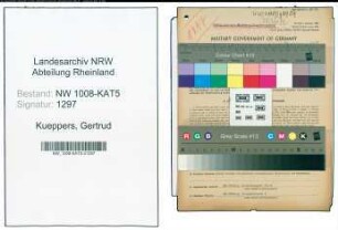 Entnazifizierung Gertrud Kueppers , geb. 17.08.1876 (Geschaeftsinhaberin)