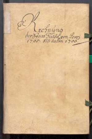 IX A 1 - Alte Stadtrechnungen (1705 - 1706)