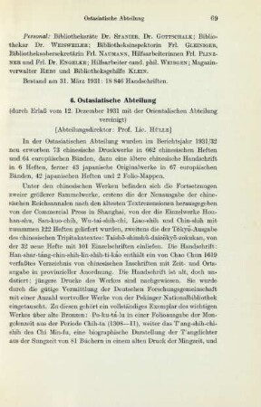 6. Ostasiatische Abteilung