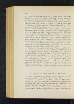 II. Biologisches Verhalten gegen Plasma und Serum.
