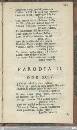 Parodia II. Ode XCIV.
