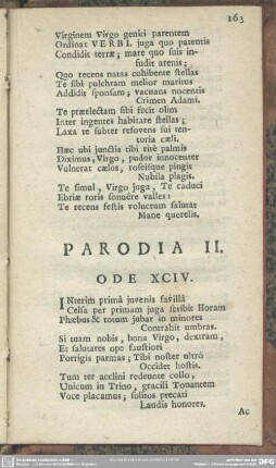 Parodia II. Ode XCIV.