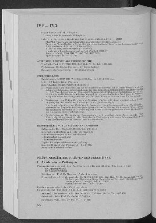 IV.3 Prüfungsämter, Prüfungsausschüsse