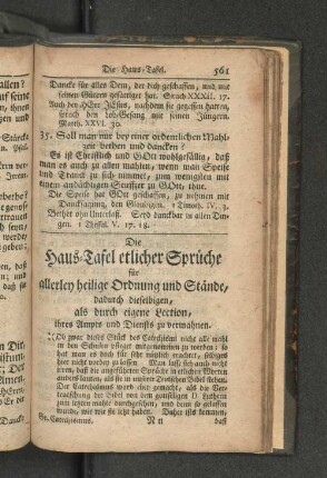 Die Haus-Tafel etlicher Sprüche für allerley heilige Ordnung ...