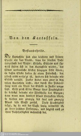 Von den Kartoffeln