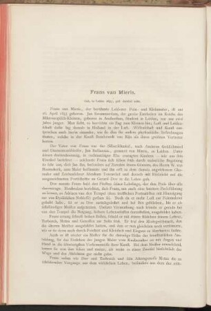 [XXVI.] Frans van Mieris. [Von Carl Lemcke.]