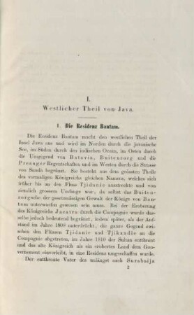 I. Westlicher Theil von Java