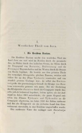 I. Westlicher Theil von Java