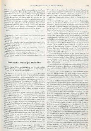 309-311 [Rezension] Meyer zu Utrup, Klaus, Gestalthomiletik