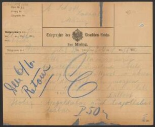 Brief an B. Schott's Söhne : 03.06.1907