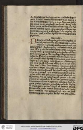 Deinde sequitur de singulis proprietatibus angelorum et ordinum prime ierarchie...