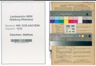 Entnazifizierung Matthias Diescherz , geb. 21.05.1899 (Laborant)