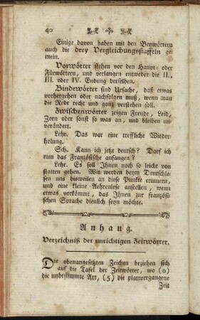 Anhang. Verzeichniß der unrichtigen Zeitwörter.