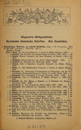 Antiquariats-Katalog. 52. 1896