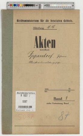 Ippendorf, Johann, geb. 25.5.1880, Ministerialamtsobergehilfe