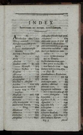 Index hominum ac rerum notabiliorum.