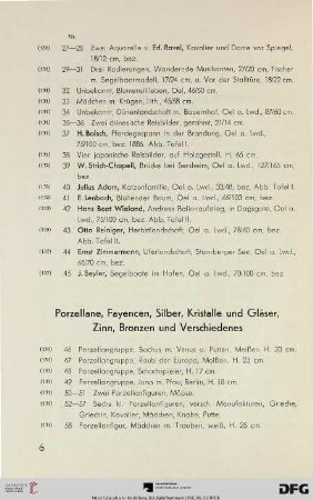 Porzellane, Fayencen, Silber, Kristalle und Gläser, Zinn, Bronzen und Verschiedenes (Nr. 46-227)