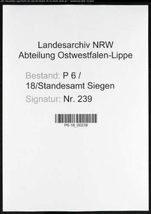 Sterberegister Standesamt Siegen