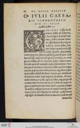 C. Iulii Caesaris commentariorum de bello Gallico liber II.