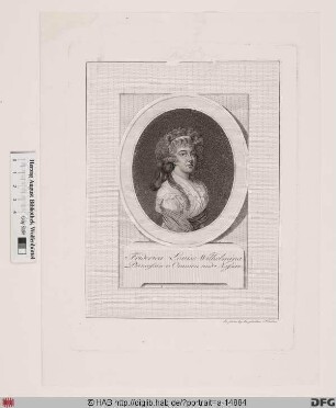 Bildnis (Friederike Luise) Wilhelmine, Prinzessin von Oranien u. (1815) Königin der Niederlande, geb. kgl. Prinzessin von Preußen