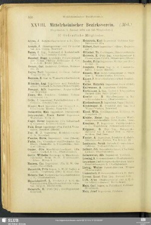 XXVIII. Mittelrheinischer Bezirksverein.