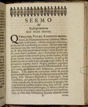 Sermo Ad Exsequiatores Ante funeris solennia.